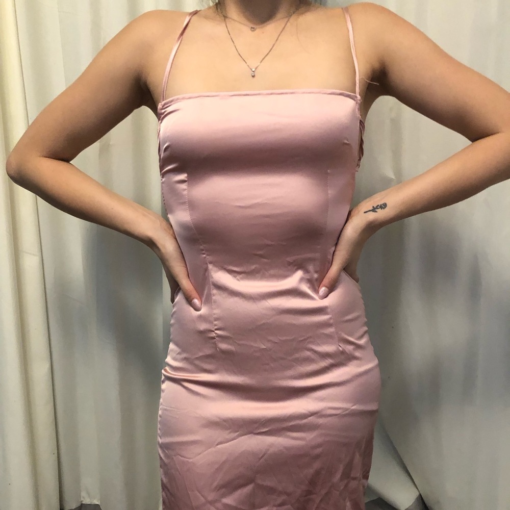 Pink Satin Dress